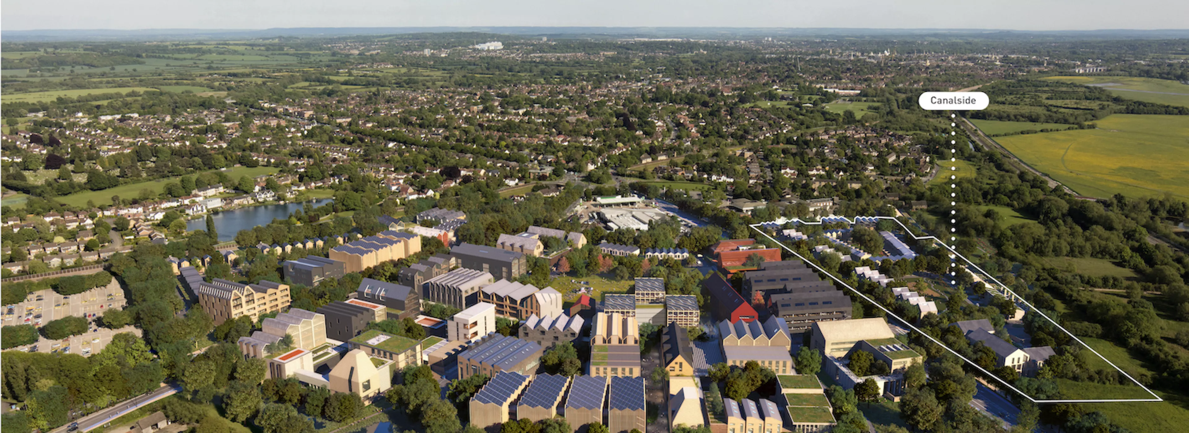 Oxford North Day aerial view of residential proposals looking south