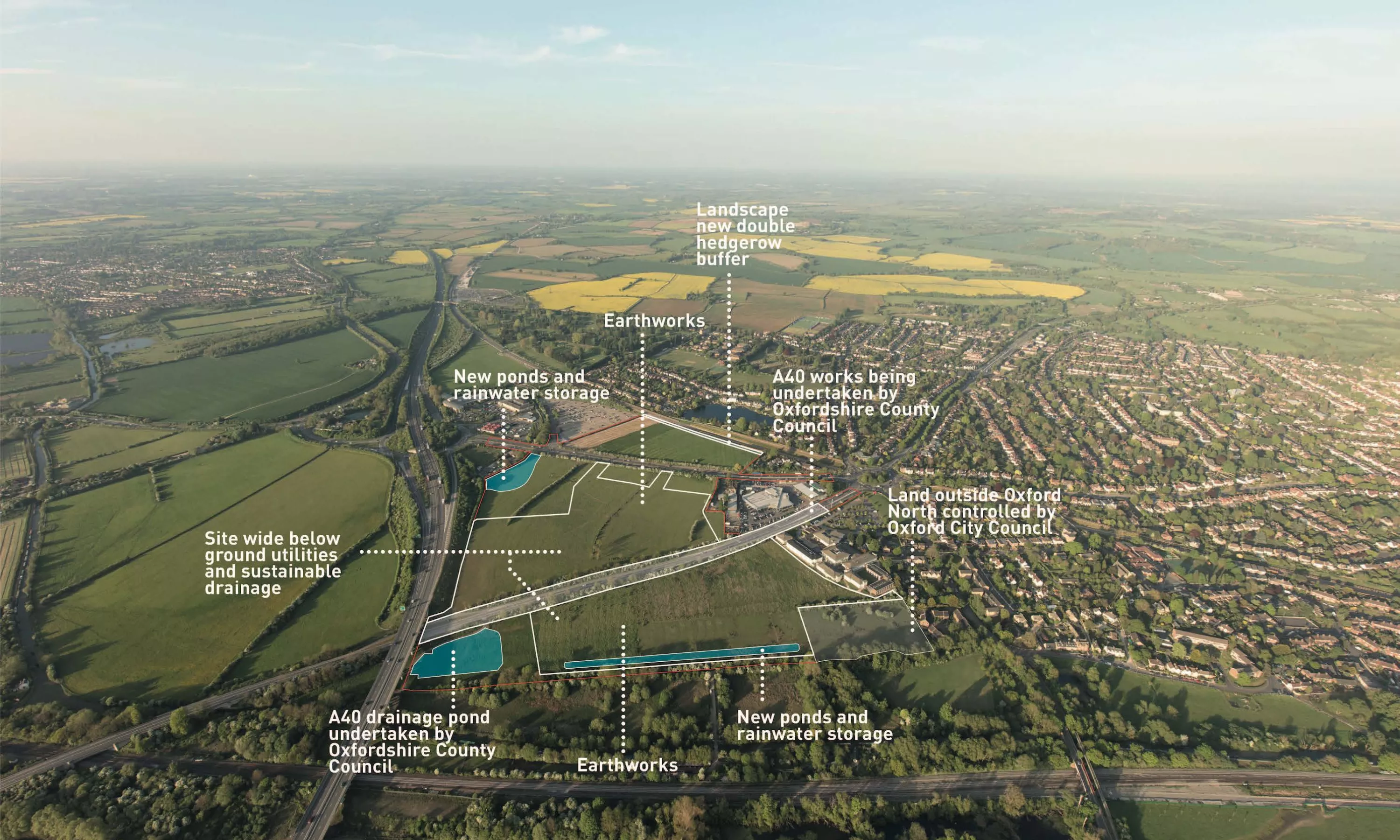 Oxford North aerial showing enabling works to start in August 2021